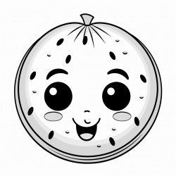 cartoon character of a watermelon with a face