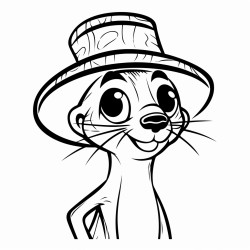 meerkat with a hat coloring page funny picture of a meerkat wearing a hat or other accessories
