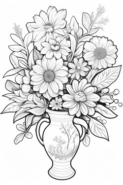 beautiful flowers in a vase of various shapes and sizes