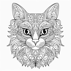 colorful cat mandala pattern