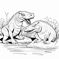 komodo dragon fighting alligator