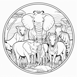 safari animals creating art