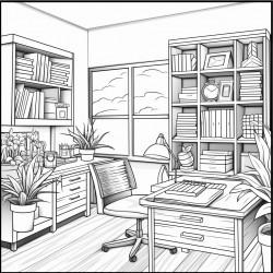 coloring page of a medical office