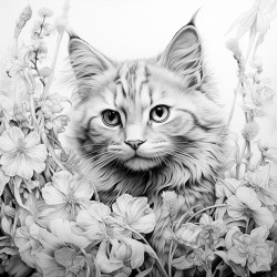 di pagi yang cerah dihutan yang indah di depan gua ada kucing kelinci dan monyet berkumpul