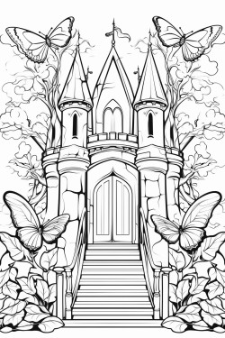 elf castle gates butterflies