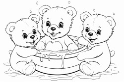 baby bears playing