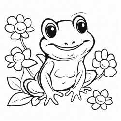 frog in a flower