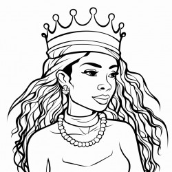 black woman queen with dreads