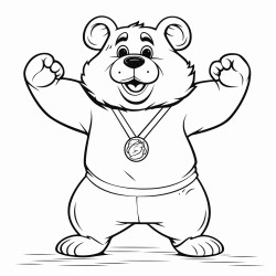fat bear winning a gold medal