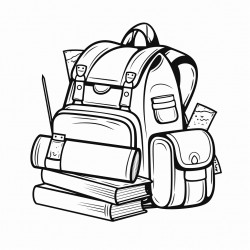 books stationery and school bag