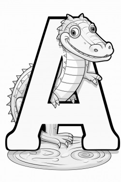 letter a and an alligator