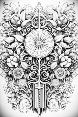 norwegian folk art coloring page