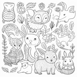 whimsical animal and alphabet coloring book