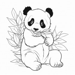 panda eating leaves