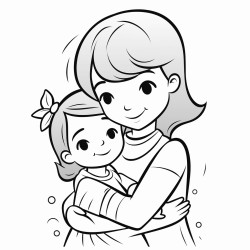 mother and kid hugging