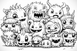 cute little monsters in class