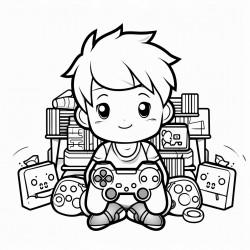 kawaii style gamer theme