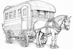 horse trailer with horses