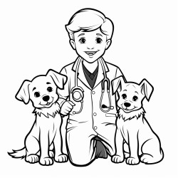 veterinarian and dogs