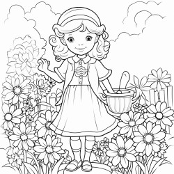 i am affirmations young girl flower garden