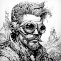 a good looking steam punk guy