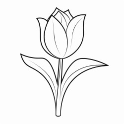 coloring page for kids a single tulip its cupshaped bloom radiating color simple cartoon style
