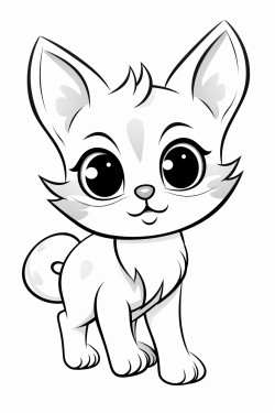 cat running coloring page black and white