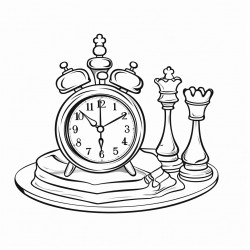chess clock for kids coloring book