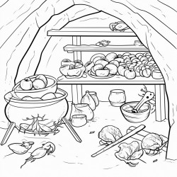 the ants storehouse full of food for the winter