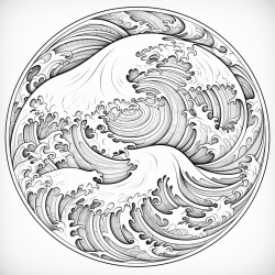 ocean waves mandala  a design inspired by gentle rolling ocean waves