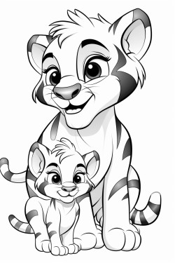 tigre bebe mama tigre y bebe