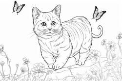 a playful cat chasing butterflies 0