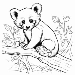 red panda on tree