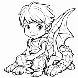 jeune garon sur un bb dragon