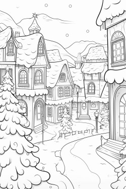christmas themed town lansdscape