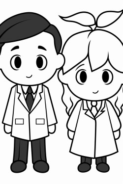 simple cartoon man and woman with leaf clothing