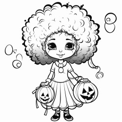 a woman with a messy afro on halloween