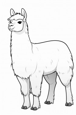 llama grazes on grass