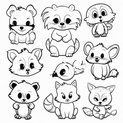 15 animals for coloring