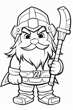 a cute dwarf carrying an axe