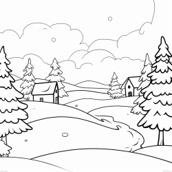 winter scene bold and easy