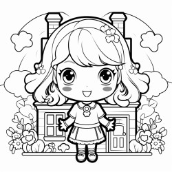 cute kawaii style casita de muecas