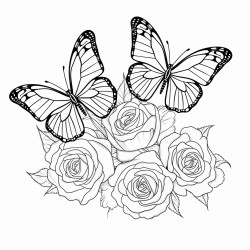 butterflies in roses