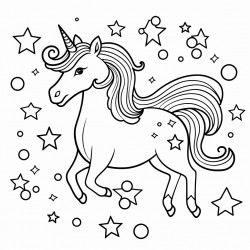 unicorn with stars