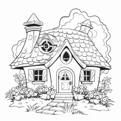 country cottage covered in flowers