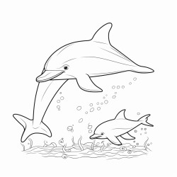 dolphines swim in boka bay