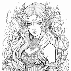 a elf girl who is fire themed