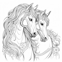 two horses beside each other