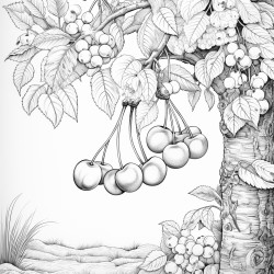 cherries in a beautiful garden