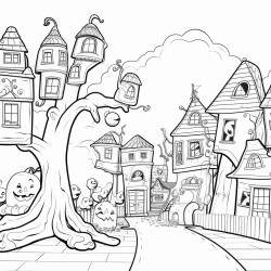candy trees in spooky street